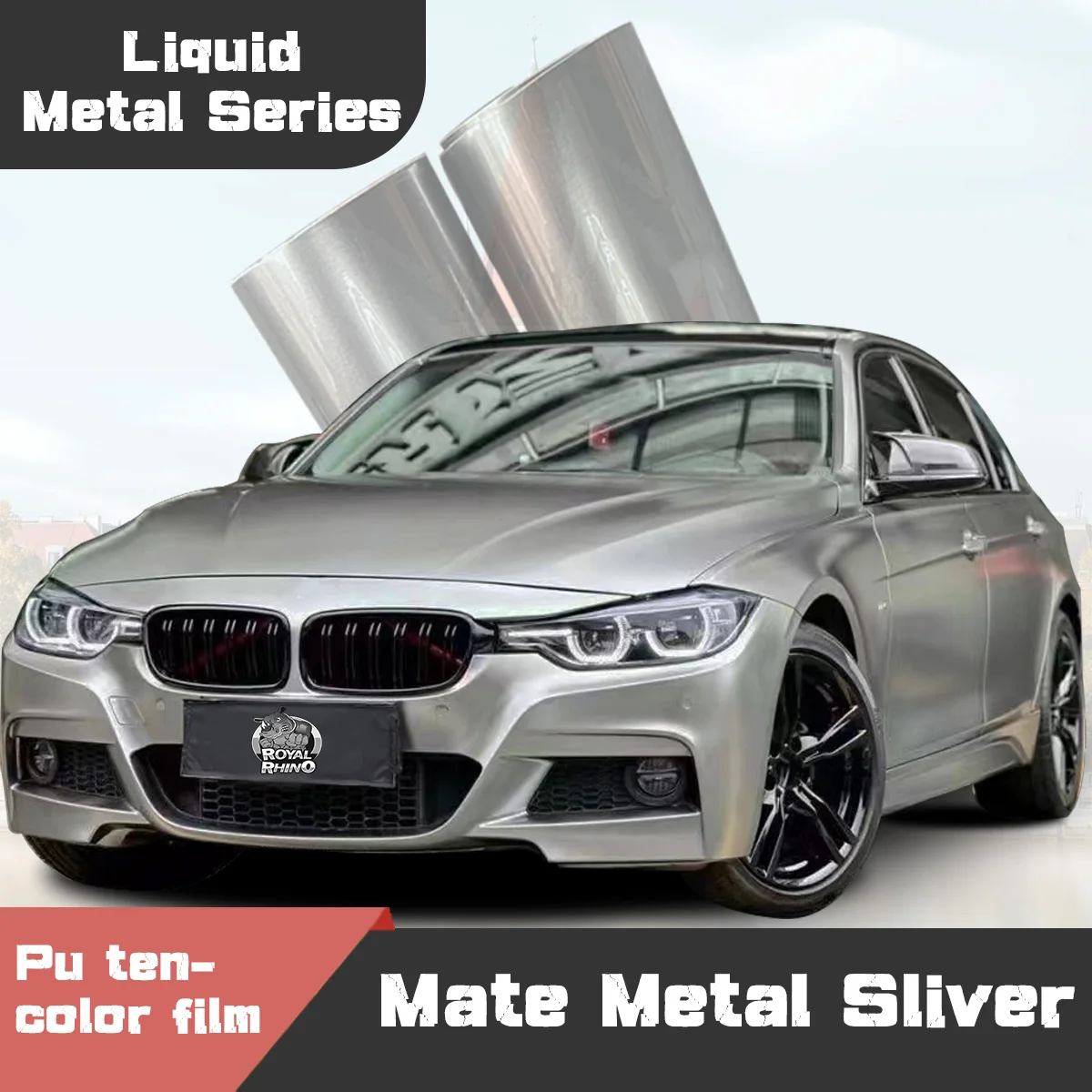 

Matte Liquid Metal Sliver PET Car Body Color changing Self-Adhesive PPF Paint Protection Film DIY for BMW 3 Series 1.52x18M