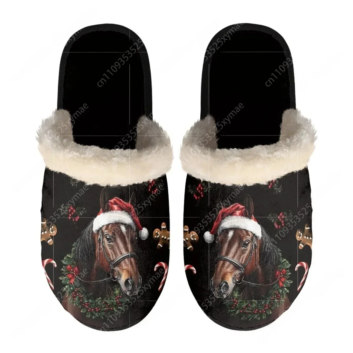 

Christmas HO Snowman Steed Slippers Mens Womens Home Cotton Plush Bedroom Casual Keep Warm Custom Thermal Lightweight Slipper