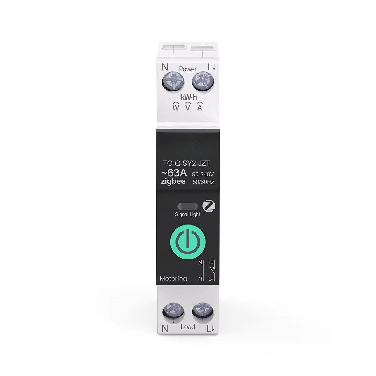 Mini interruttore automatico API Zigbee Smart Life 1P 63A con contatore di energia con telecomando wireless