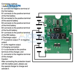 BMS 5S 20A 18V 21V Li-ion Electric Tool Battery Manager System with NTC Temperature Protection DC Connector Screwdriver Charging