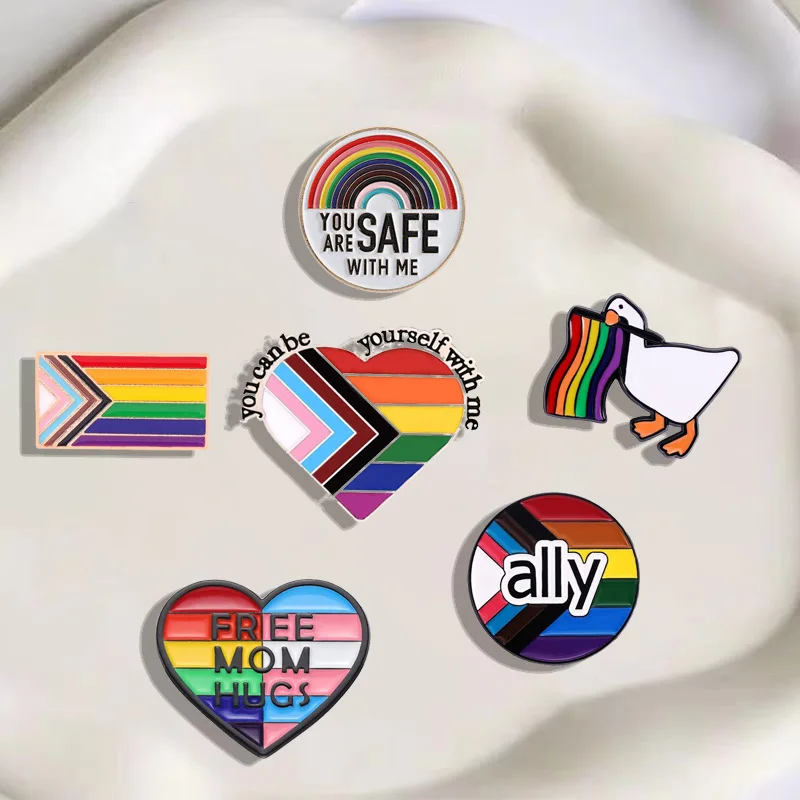 LGBT Rainbow Enamel Pins Pride Gay Asexual Trans Lesbian Dialog Box Brooches Lapel Backpack Badge Jewelry Gifts Accessories