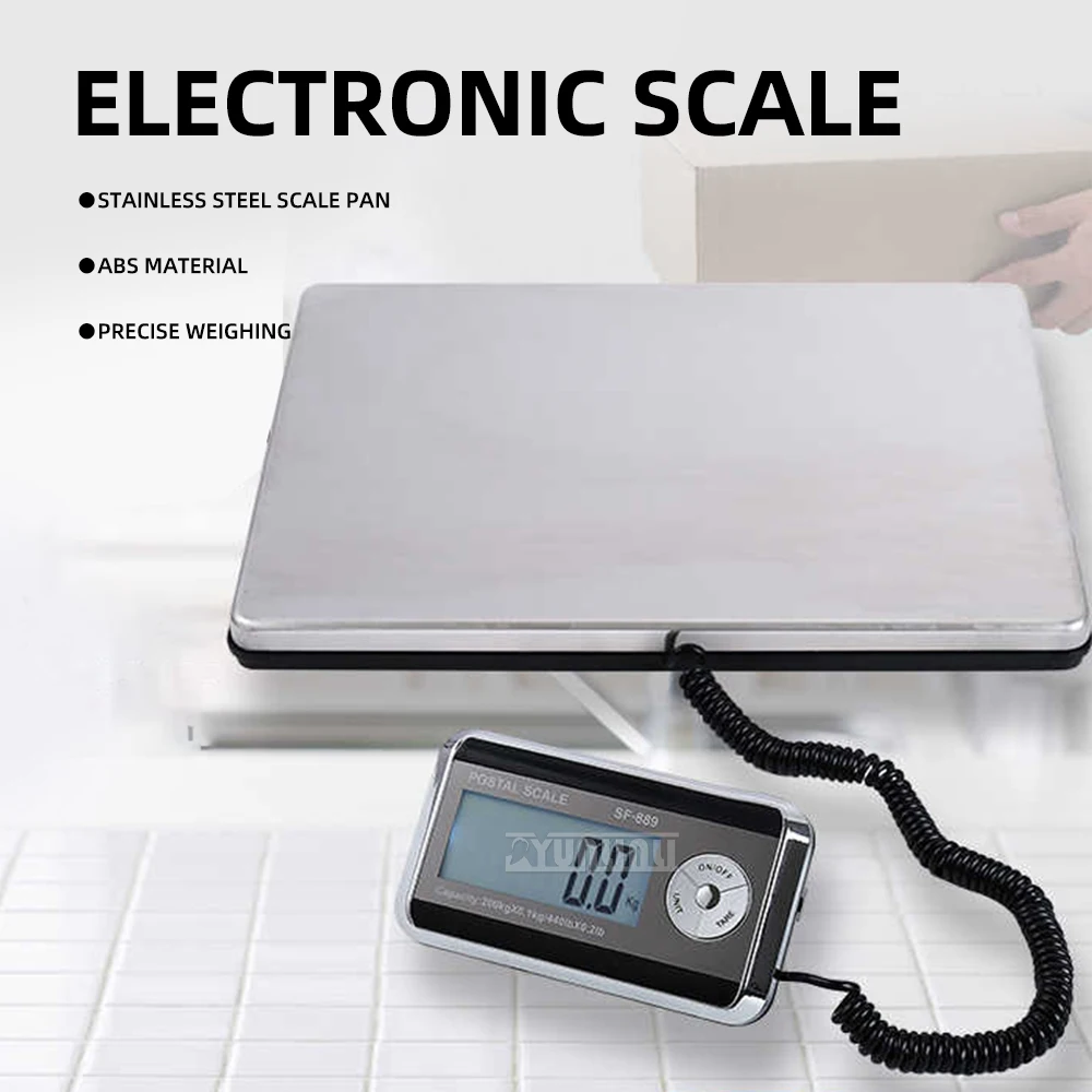 Stainless Steel Digital Platform Scale, Parcel Shipping Weighing Scale for Courier 200kg