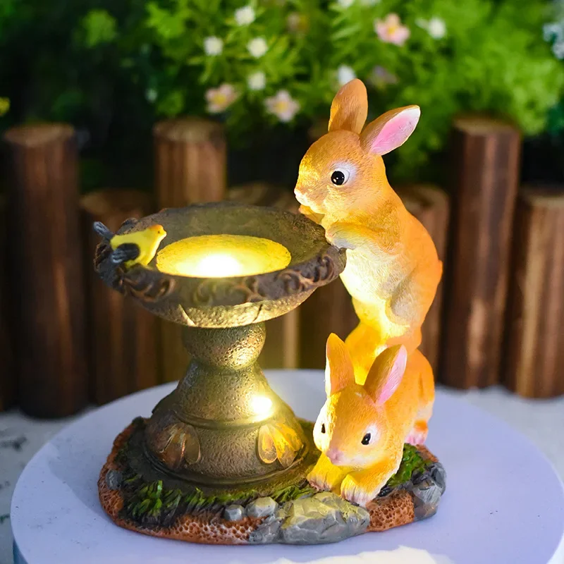 

Outdoor Solar Lamp Creative Rabbit Statue Resin Handicraft Decoration