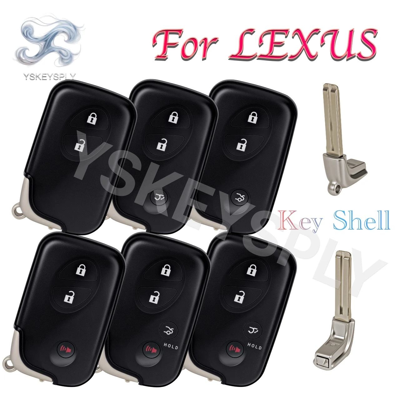 For Lexus IS250 IS300 RX270 CT200h GX400 GX460 ES240 ES350 LS460 GS300 450h Smart Key Shell Remote Fob Cover