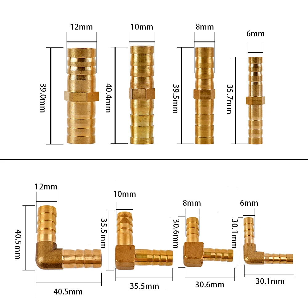 For 6mm 8mm 10mm 12mm Hose Copper Pagoda Water Tube Fittings Brass Barb Pipe Fitting Elbow Tee Cross Brass Connector