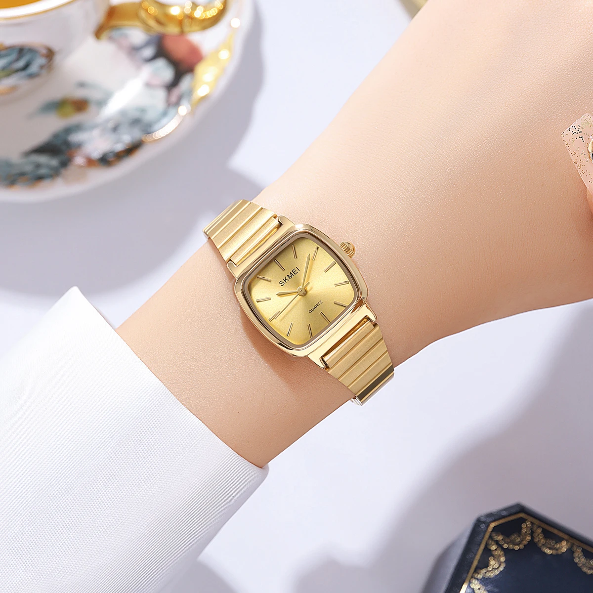 SKMEI Pointer All Stainless Steel Wristwatch For Girl Luxury Brand Women Watches Elegant Ladies Quartz Female Digit Watch