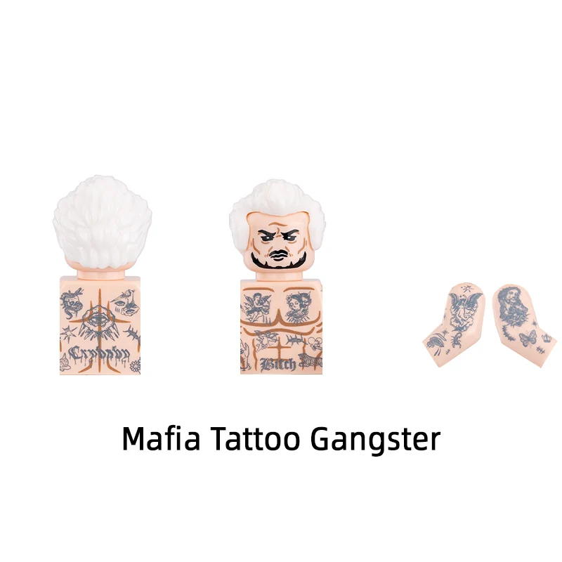 The Mafia Tattoo Gangster Model Blocks MOC Bricks Set Gifts Toys For Children LB01 LB02 LB03