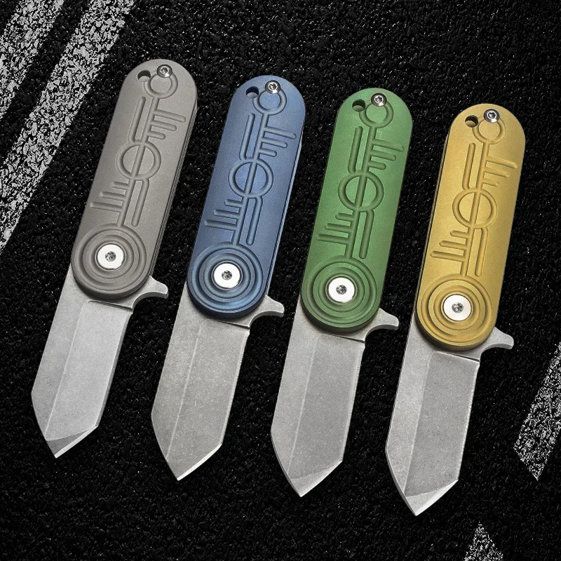 

S35VN Steel Blade Titanium Alloy Folding Knife EDC Keychain Portable Utility Knife Outdoor Camping Self-defense Portable Tools