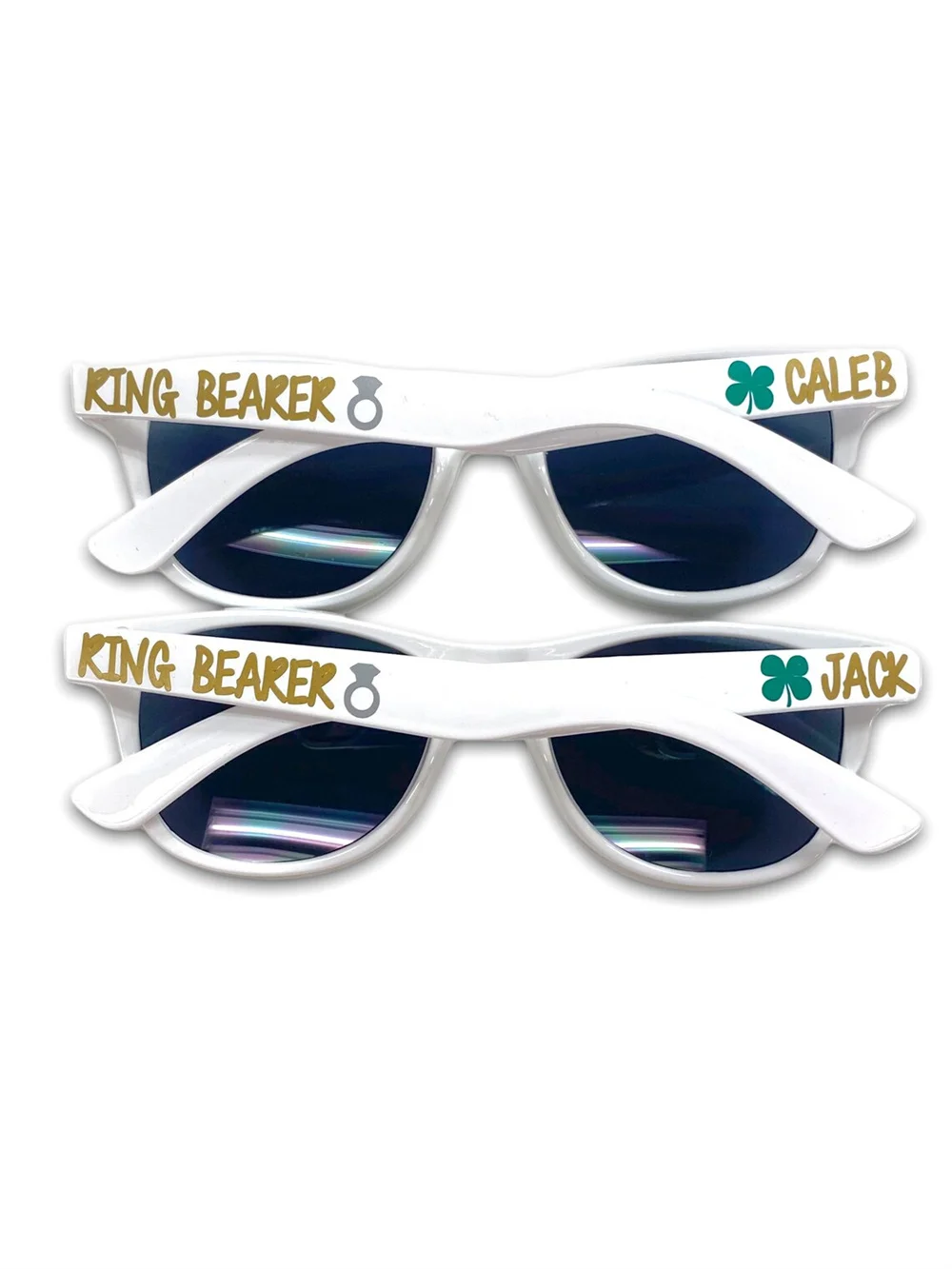 Gafas de sol personalizadas para llevar anillos, lentes para niño pequeño y joven, propuesta de seguridad, Idea de regalo para fiesta de boda, San Patricio