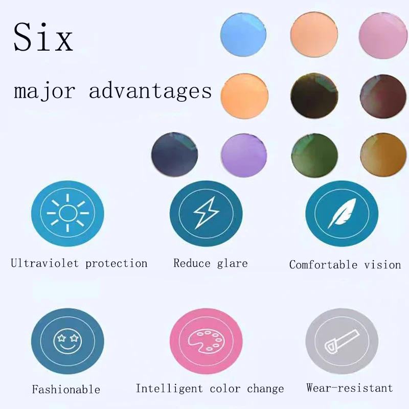 

1.56/1.61/1.67/1.74 Anti-blue Light Photochromic Optical Lenses HD Anti-reflection Anti-scratch Lens Men Women