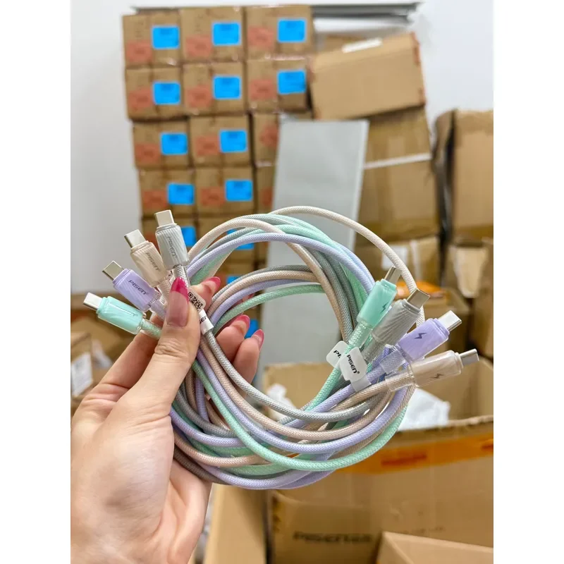 for Pinsheng Ice Penetration Series Dual C 60W Fast Charging Data Cable Type C to C Quick Charge 5A USB PD Power Cord