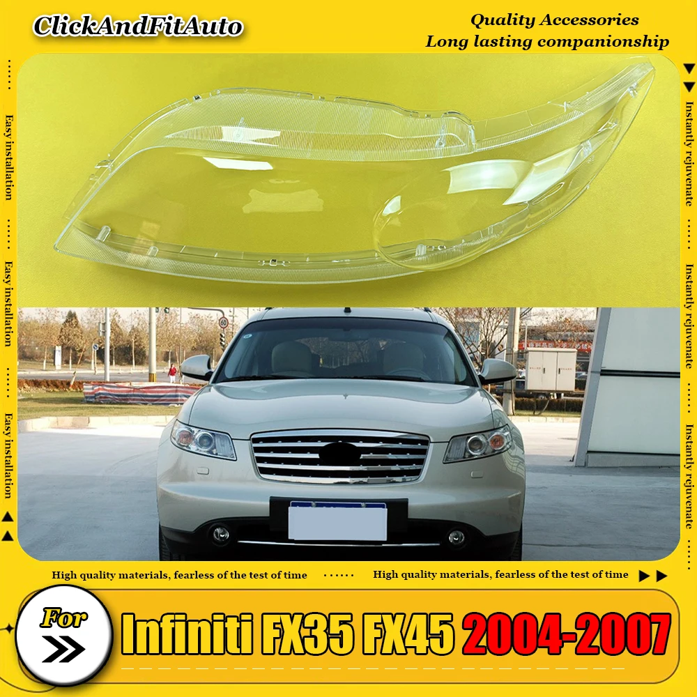 

For Infiniti FX35 FX45 2004-2007 Front Headlight Shell Transparent Lampshade Headlamp Cover Lens Lamp Shade Plexiglass