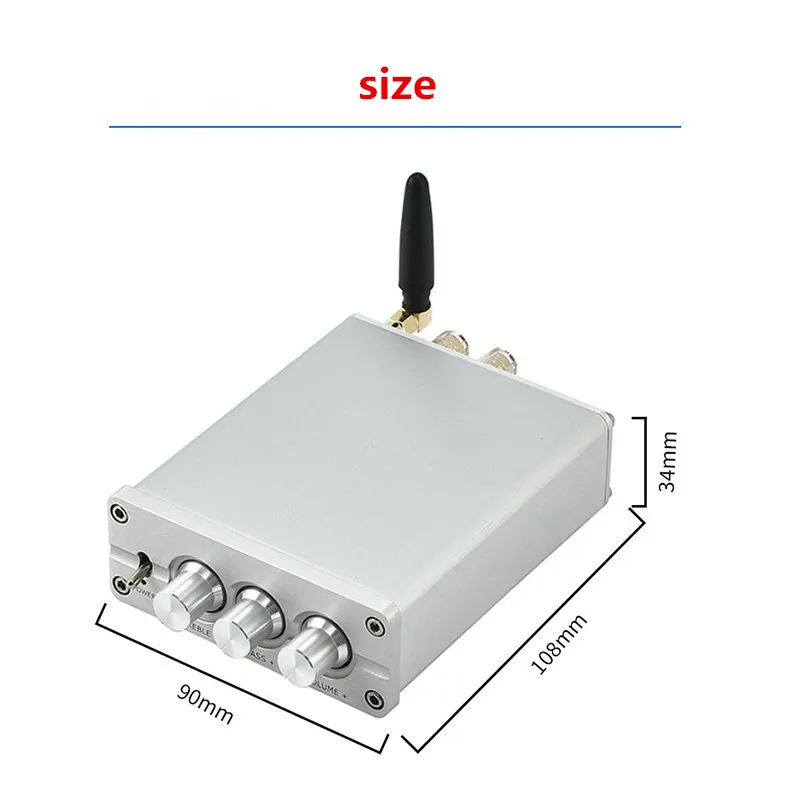 DC24V 100W*2 2.0 Channel Stereo TPA3116 HIFI Class D Mini Desktop Digital Bluetooth 5.0 Home Audio Amplifier