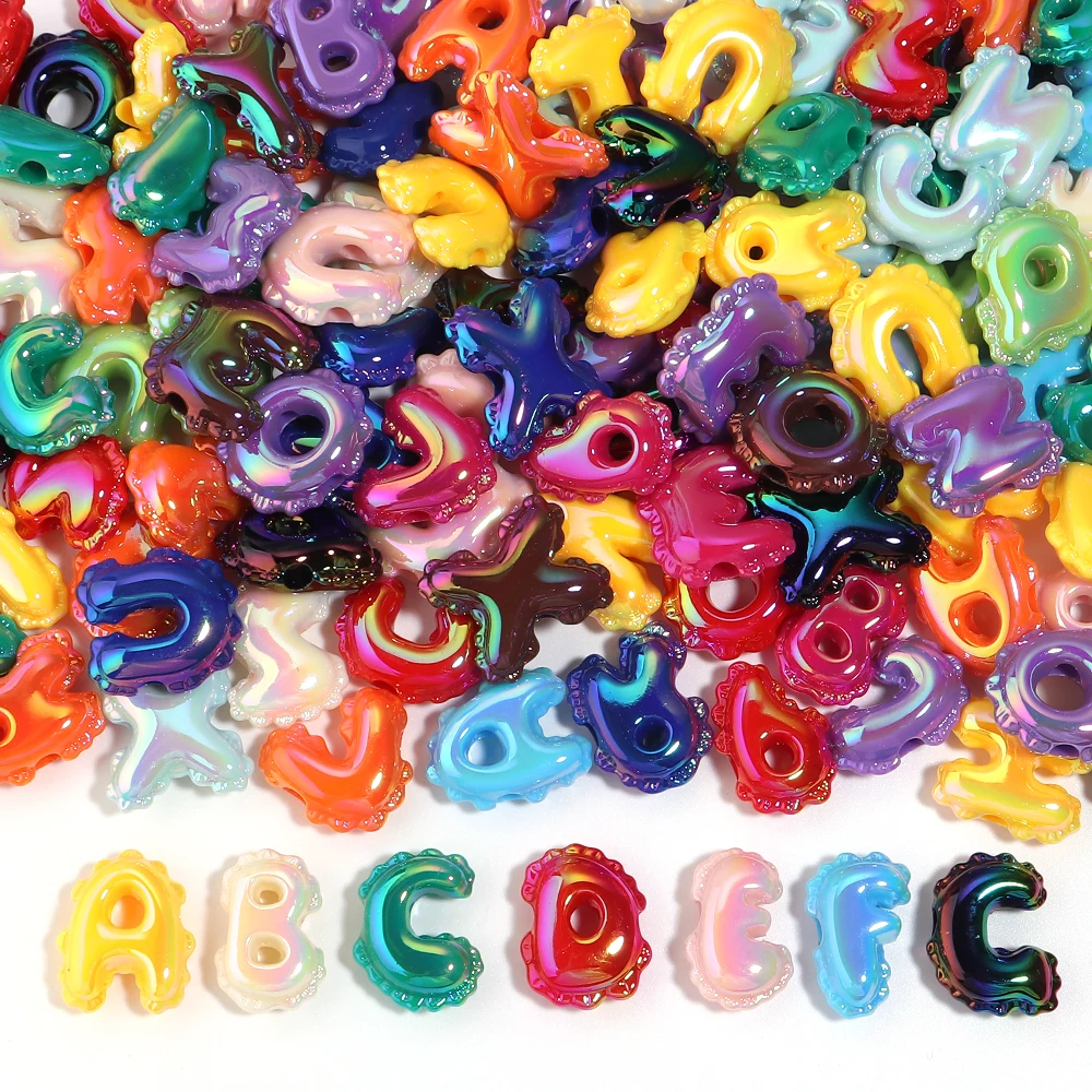 10pcs Balloon Wavy Edge Random Mixed Letters Acrylic Beads Loose Spacer Bead For Jewelry Making Bracelets Phone Chain DIY view 5