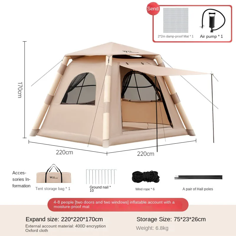 Automatic Instant Setup Tent with Carring Bag Inflatable Tent Outdoor Folding Camping, Air Tent, Camping Equipamiento 4-8P