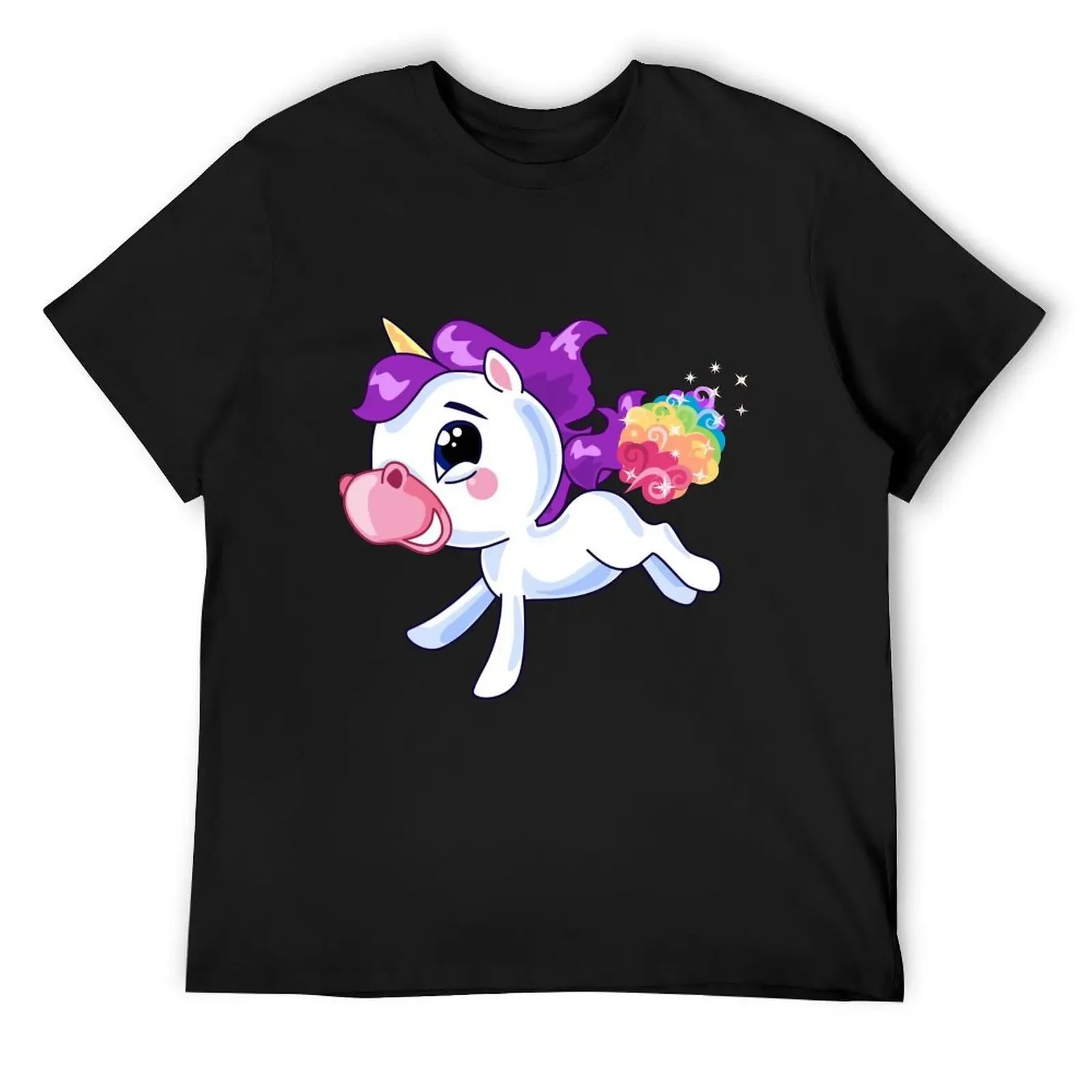 Rainbow Unicorn Farts T-Shirt summer tops anime t shirts mens designer t shirt