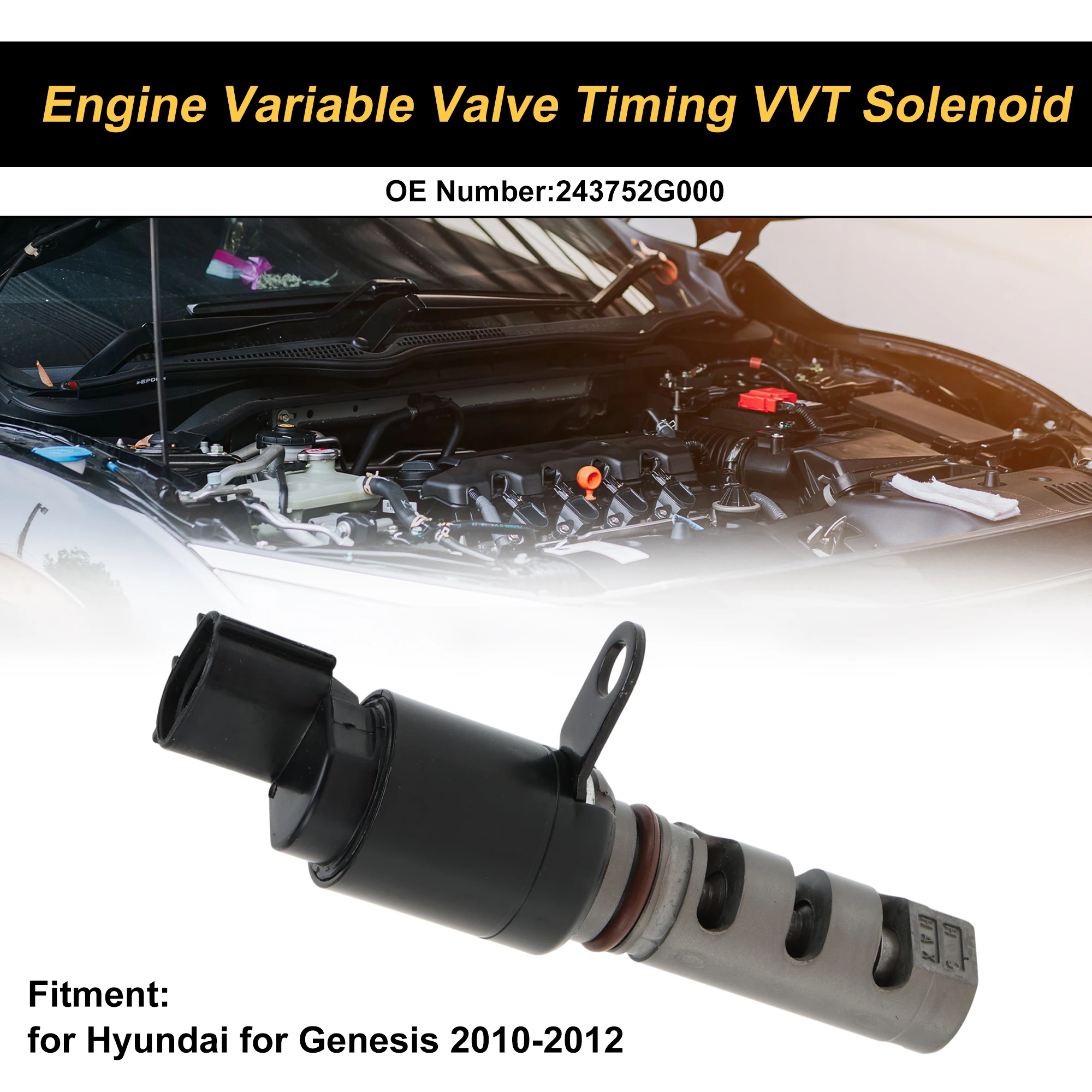 UXCELL Engine Camshaft Oil Control Valve for Hyundai for Genesis 10-12 No.243752G000