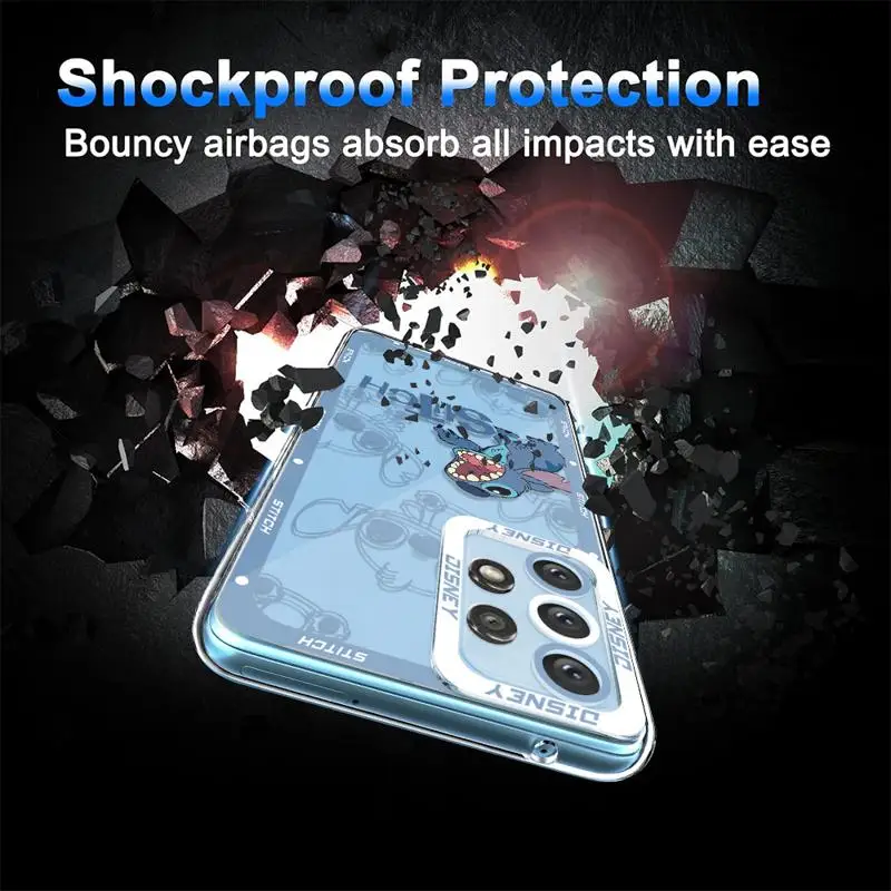 Disney Funny Stitch Phone Case for Xiaomi Redmi Note 13 Pro 11 12 Pro 10 9T 10T 11S 5G 9 Note 10 11s 12s 9s Clear Soft image 3
