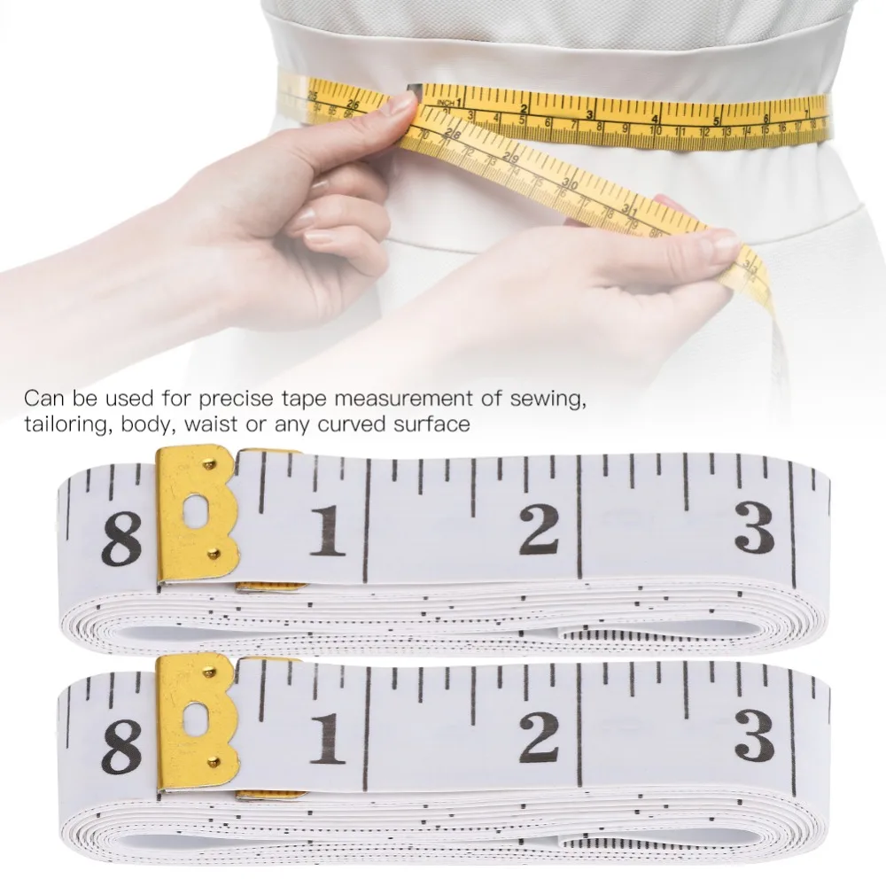 10Pcs Portable 120-inch Soft Measuring Tape White Flexible Ruler Body Measuring Tape Tailor Tape For Weight Loss
