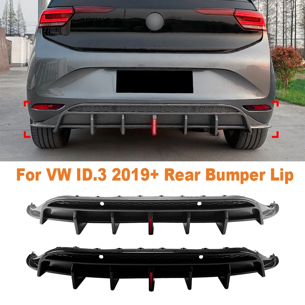 Rear Bumper Lip Diffuser Spoiler For VW ID.3 2019+ Modification Car Styling Accessories