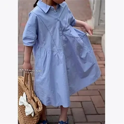 Korean children's clothing girl's dress 2024 summer new children's skirt fashion children's shirt skirt