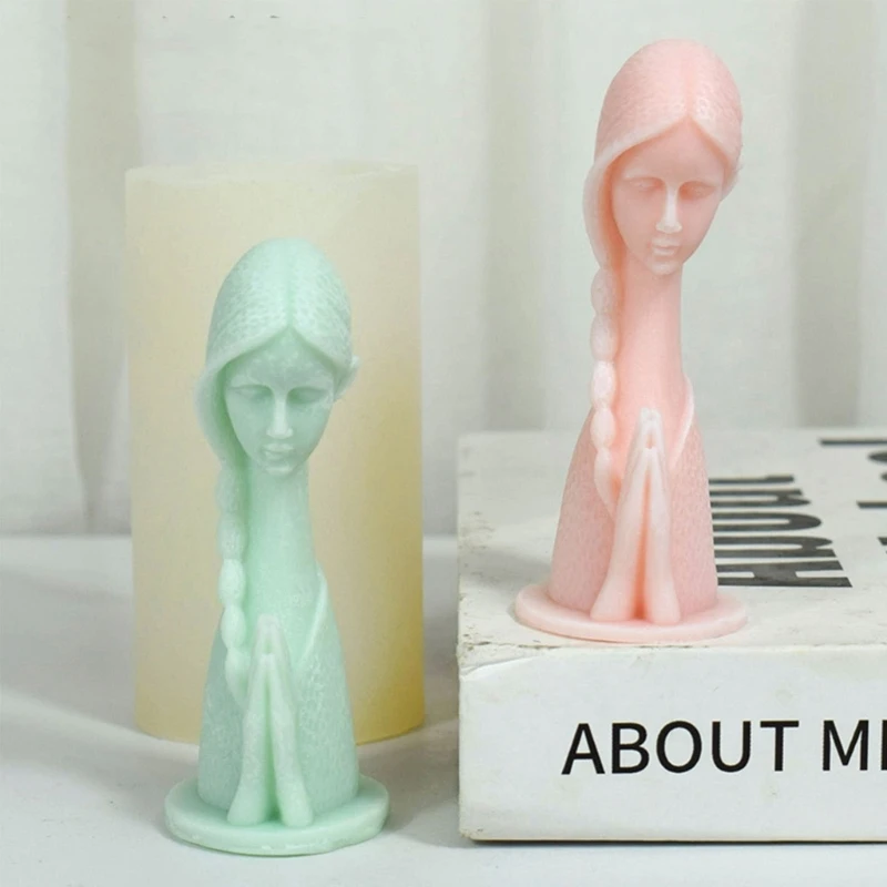 Prayer Girl Epoxy Casting Mold Silicone Cake Fondant Mold DIY Aromatherapys