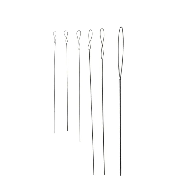 6pcs/lot Oar 0.15-0.7mm twist big-eye needle for pearl piercing Beaded needle string needle extra fine perforation pins