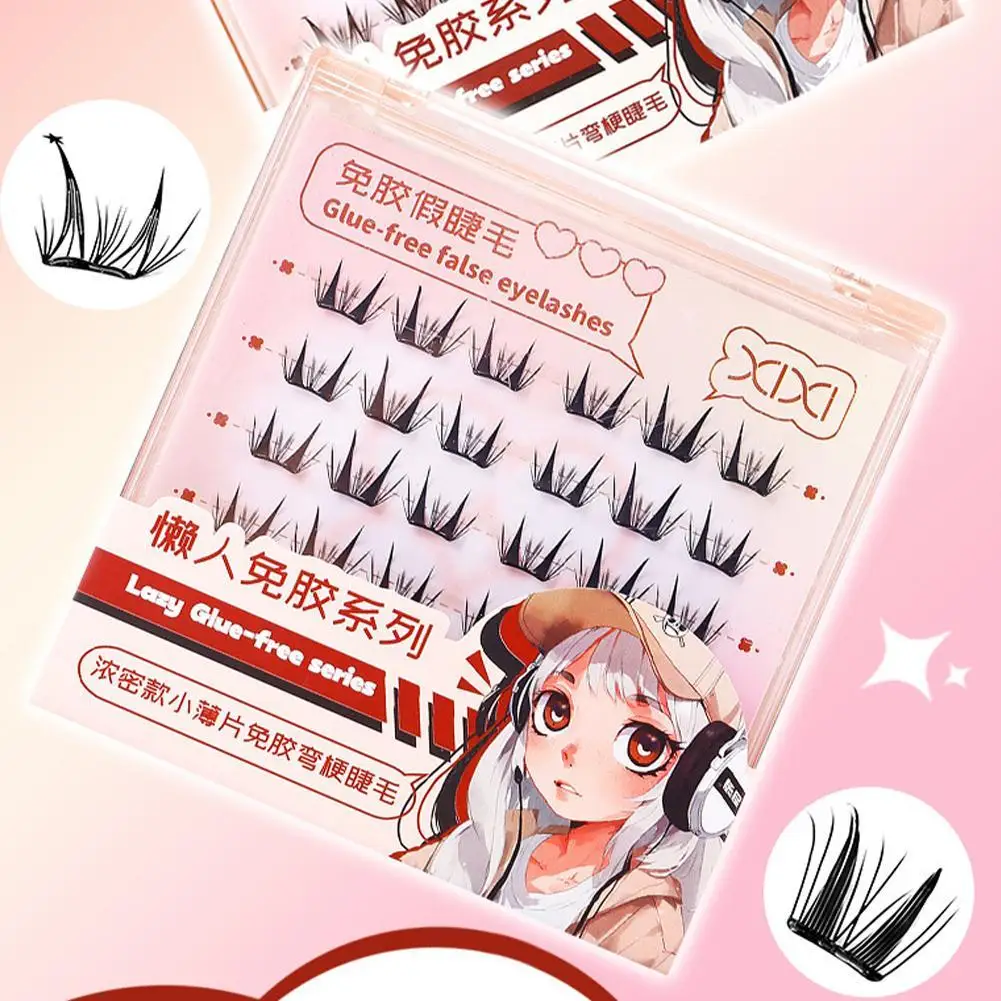 

Korean Style Glue-free Self-adhesive False Eyelashes DIY Lashe Clusters Fluffy Thick Natural Curling Lash Extension Makeup