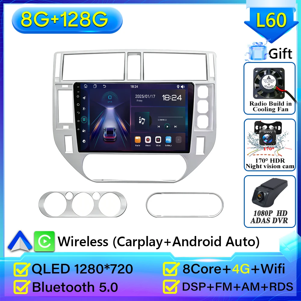 Android 16 Voor Ford Kuga MK1 2008-2012 Voor Ford C-MAX CMAX 2003-2010 Autoradio GPS 2 k Scherm Carplay 4G Wifi Stereo Video DSP BT