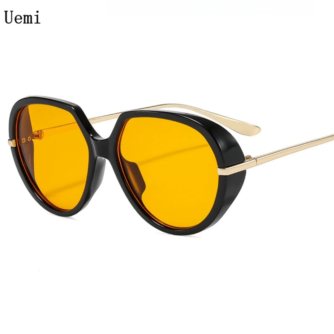

Fashionable Round Women Sunglasses For Men Luxury Vintage Black Orange Sun Glasses Shades UV400 Eyewear