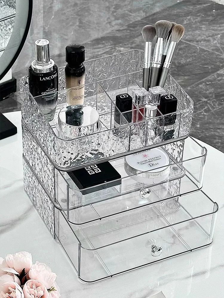 Luxury Cosmetics Storage Box, Desktop Dresser, Perfume, Lipstick Shelf Drawer, Skin Care Products Sorting Box Basket