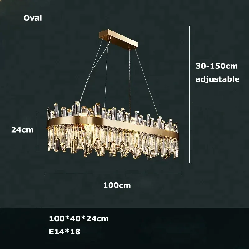 wushiyu Luxuriöser Moderner K9 Kristall-Kronleuchter Kreative Minimalistische Wohnzimmer-Pendelleuchte Schlafzimmerlampe Hochwertige Kücheninsel-Beleuchtung 4