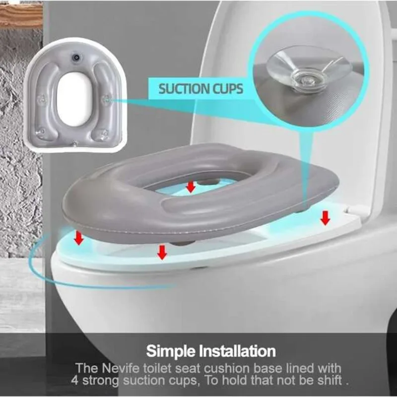 Inflatable Toilet Seat Cushion Raised Donut Adjable Inflatable Pvc Pressure Commode Cush Patient Care Elderly Disabled
