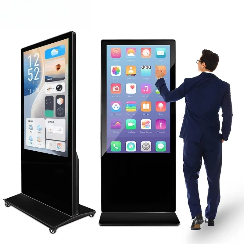 2026 Hot Selling 65 Inch Indoor Smart Kiosk Vertical Lcd Android Lcd Advertising Playing Equipment