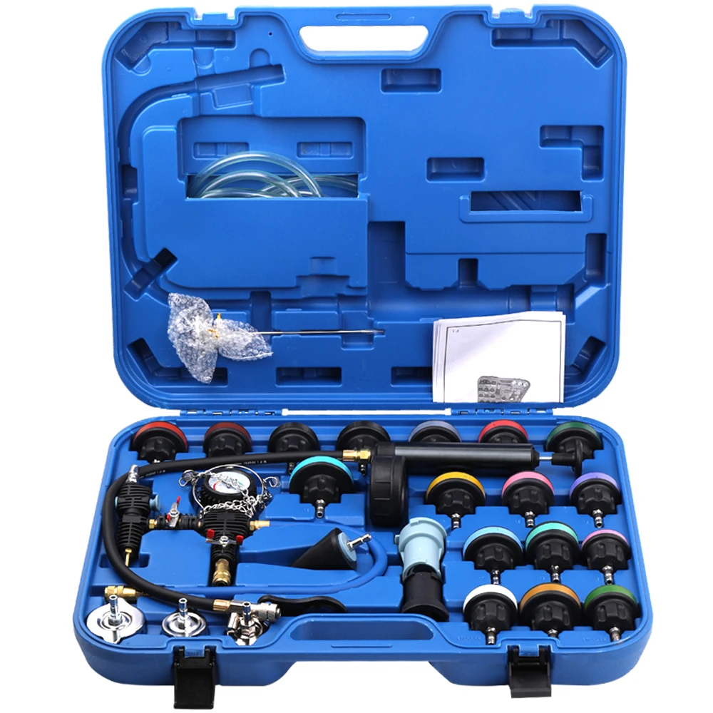 Universal Radiator Pressure Gauge Pressure Tester Vacuum Type Cooling System Test Detector Kits Car Repair Tools 28pcs