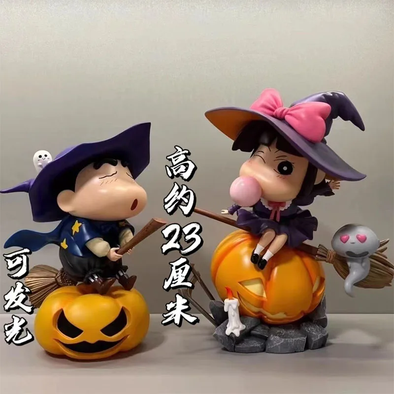 Halloween Crayon Shinchan Love Pumpkin Shinchan Playset Desktop Collection Decorative Ornament Model Birthday Holiday Gift