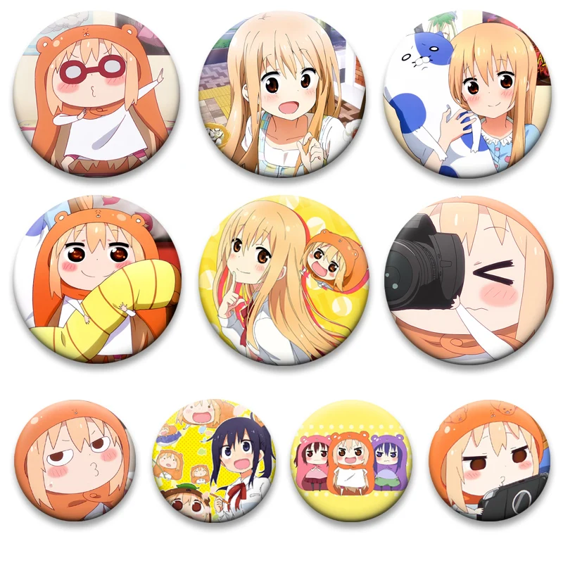 

Anime Figure Lapel Pins for Bag Decor Himouto! Umaru Chan Brooches Motoba Kirie,Taihei Doma,Nanan Ebina,Doma Umaru Cartoon Badge