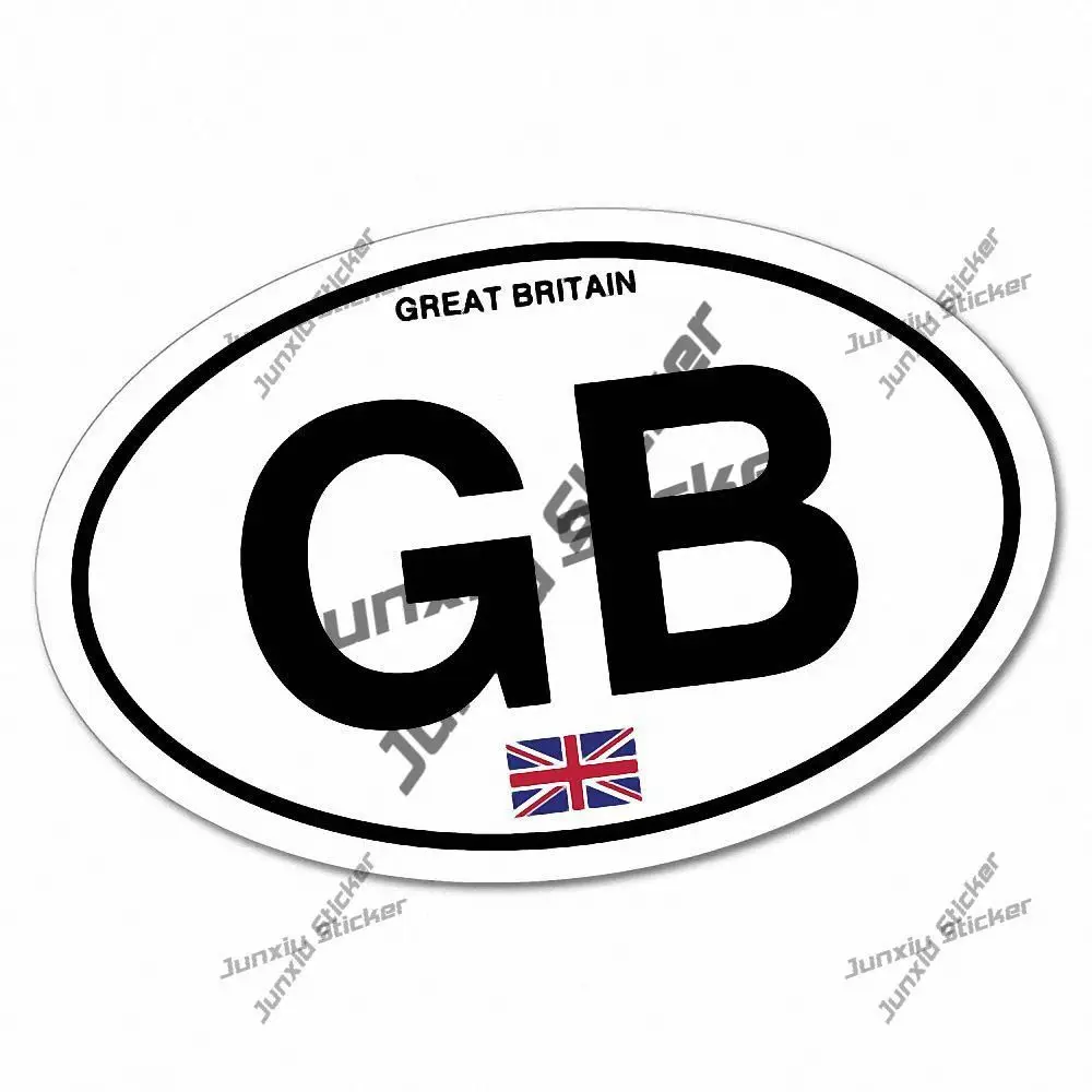 Great Britain Country Code Oval Sticker GB Decal United Kingdom British Heritage Weather Resistant Car Laptop Luggage British