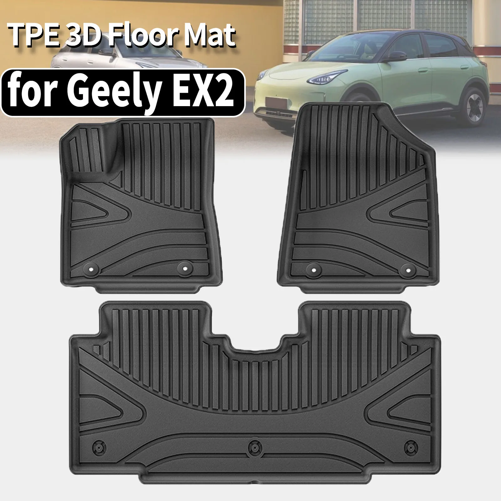 

for Geely EX2 2025 2026 TPE Floor Mat & Trunk Pad Waterproof Non-Slip Easy Clean Car Accessories