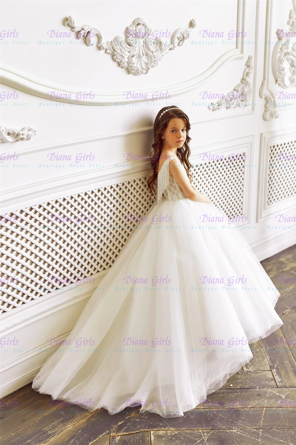 Elegant Flower Girl Dress Tulle Fluffy Quality Applique for Wedding Little Baby Princess Kids Birthday Party Evening Ball Gowns