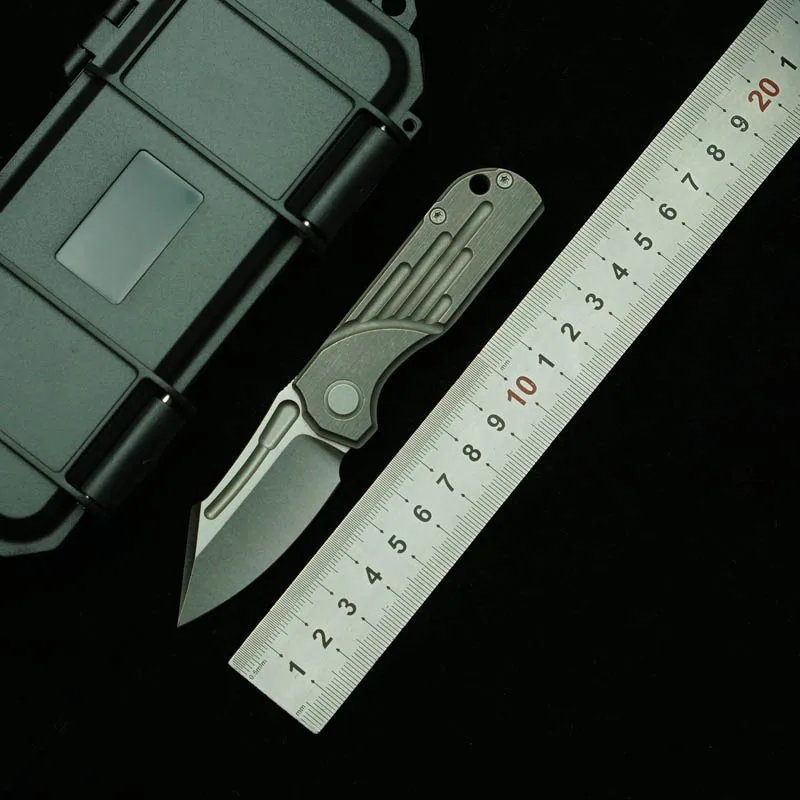 

LEMIFSHE New Squirrel Master Real D2 Blade Titanium Handle Folding Knife Outdoor Camping Hunting Kitchen Survival EDC Tools