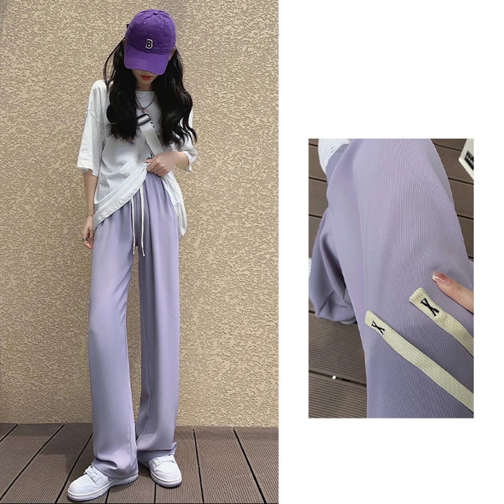 Gite casual Pantaloni estivi casual albicocca Abito da ghiaccio casual per le vacanze Pantaloni da abito da ghiaccio Stile per il tempo libero Lunghezza regolare