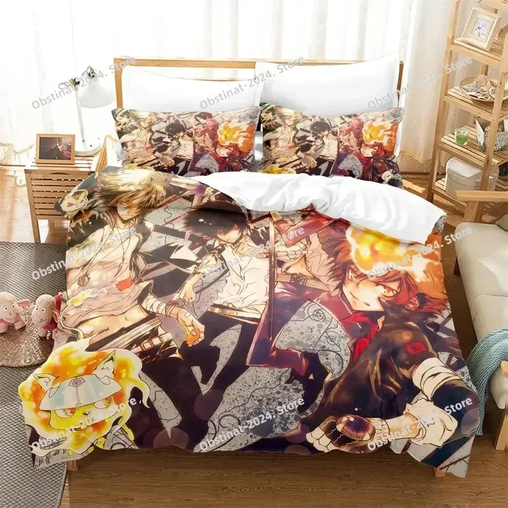 3D Print Anime HITMAN REBORN Bedding Set Printed Bed Set With Pillowcase Duvet Cover Soft Single Double Queen Super King Size