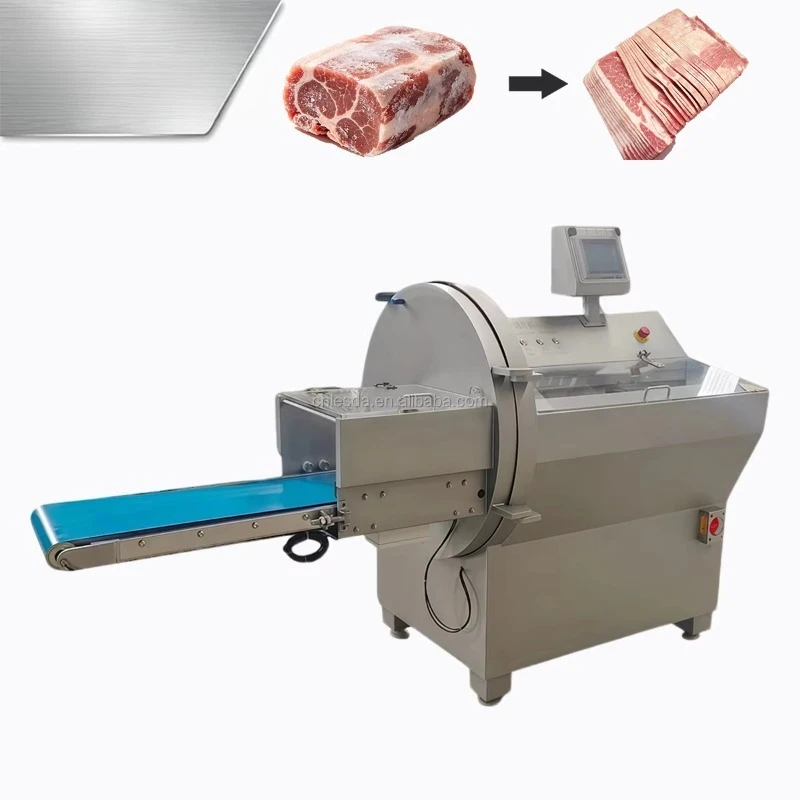 New Commercial Frozen Meat Slicer Machine Adjustable Thickness Industrial Meat Processing Equipment for Restaurant Food Workshop