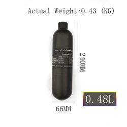 Alsafe 300Bar  30Mpa 4500Psi 0.48L 480cc High Pressure Carbon Fiber Cylinder HPA Tank  Regulator Valve  M18*1.5