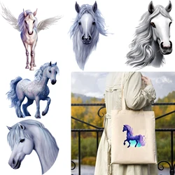 6-Pcs Horse Themed Iron-On Transfer Stickers,Vinyl Heat Transfer Patches for DIY Clothing Backpack Heat Transfer Film