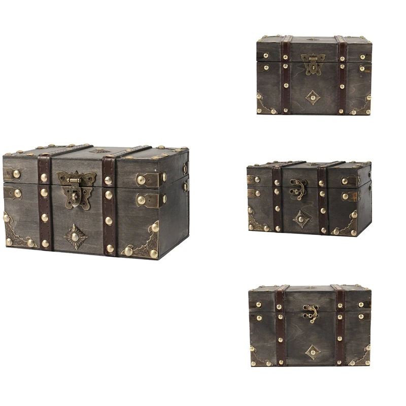 Деревянный ящик для хранения в европейском стиле в стиле ретро, домашний ящик для хранения, украшение деревянной коробки, реквизит для побега в комнате