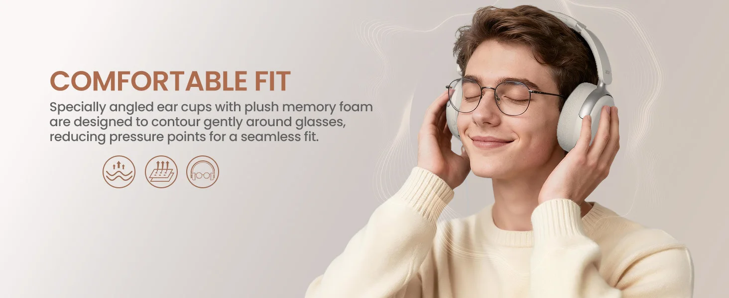 Acer OHR516 ANC Kabelloser Kopfhörer mit Geräuschunterdrückung, Hi-Res Spatial Audio, Bluetooth Over-Ear-Headset, 40mm Dynamischer Treiber – Detail 4