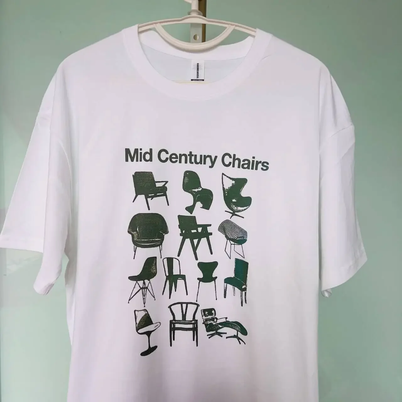 Mid Century Chairs Vintage Style Printing Graphic Tees Unisex Loose Cotton Short Sleeve Tops Tees Street Fashion Summer T Shirts