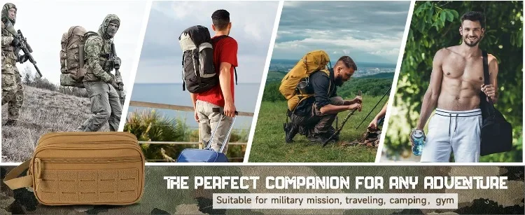 Reise-Duschhygiene-Tasche zum Aufhängen, Dopp Kit, Taktische Rasier-Tasche für Herren und Damen, Mini Molle Anhänge-Werkzeugtasche, Outdoor Toilettenartikel Aufbewahrungstasche – Detail 1